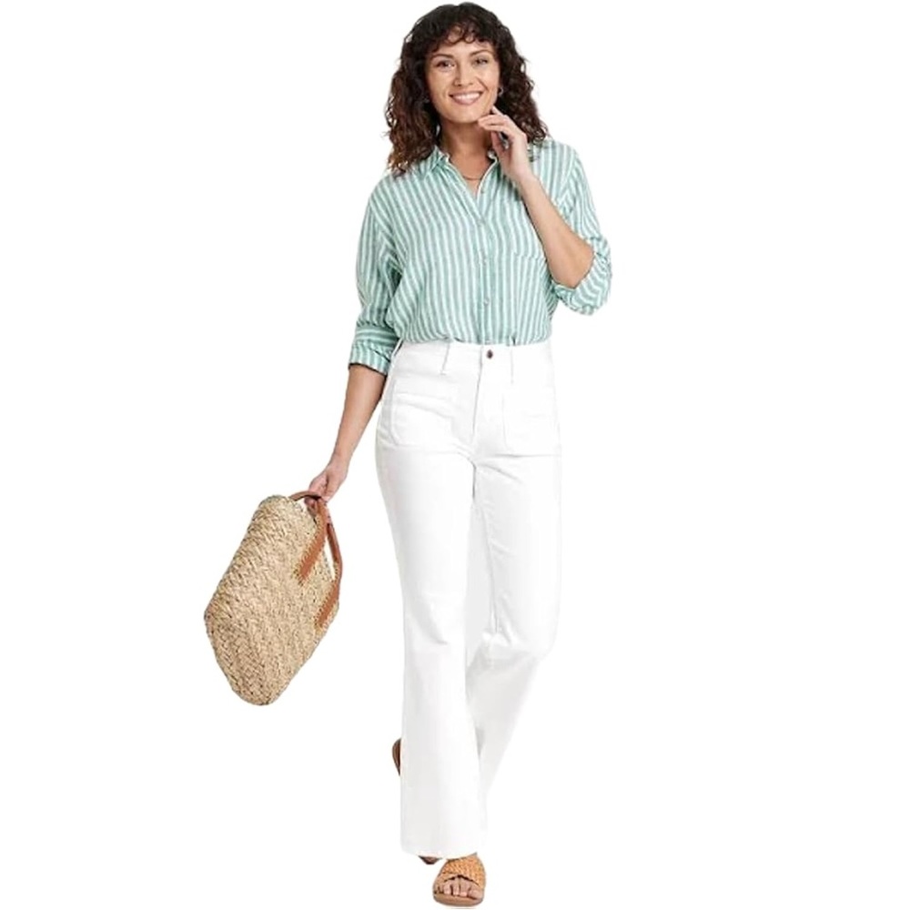 Universal Standard Seine Jeans High Rise 28” Inseam White Sz 2 NWT